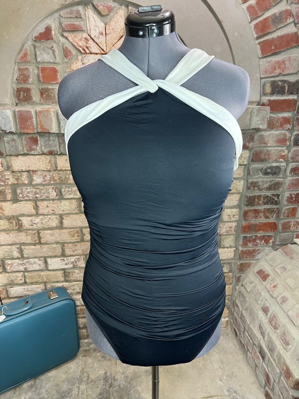 Lauren Ralph Lauren swimsuit high neck black white